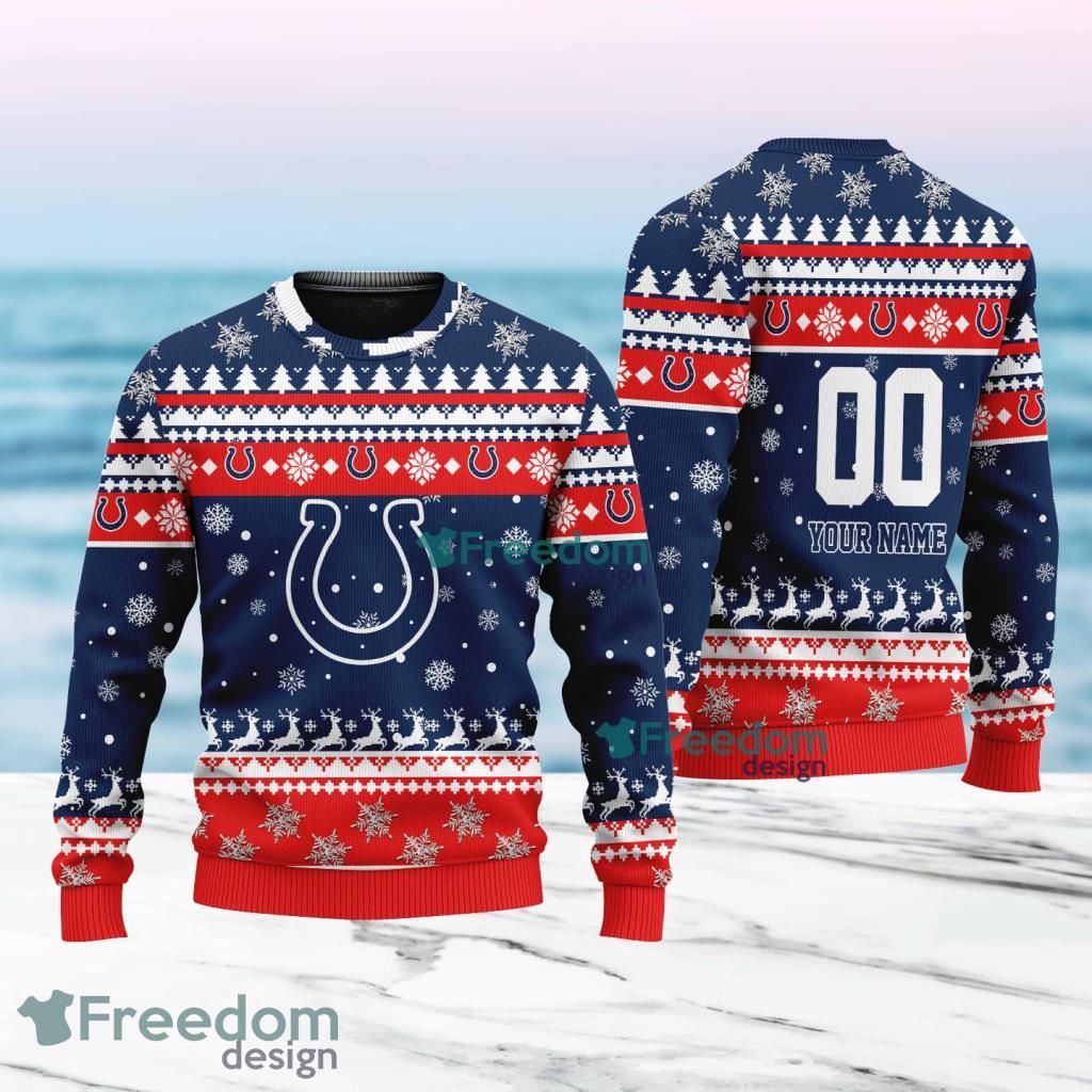 Indianapolis Colts Merry Christmas Ugly Sweater New Designs Gift For Fans Custom Name And Number image Indianapolis Colts Merry Christmas Ugly Sweater New Designs Gift For Fans Custom Name And Number Product Photo 1