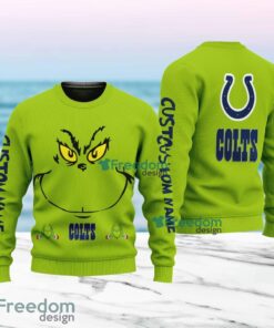 Indianapolis Colts NFL Ginch Face Funny Custom Name Ugly Sweater Merry Chistmas Gift For Fans