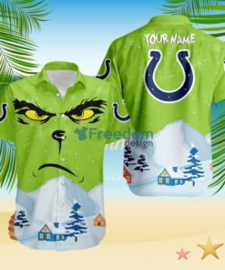 Indianapolis Colts NFL  Grinch Merry Merry Christmas House House Tropical Hawaiian Shirt Custom Name