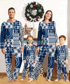 Indianapolis Colts Pajamas Set Christmas snowflake pattern Cute Pajamas For Family Christmas Gift Ideas Custom Name