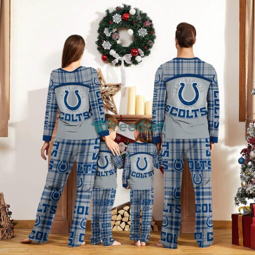 Indianapolis Colts Pajamas Set Gift For Family Custom Name Football Team Christmas Holiday Gift Product Photo 2