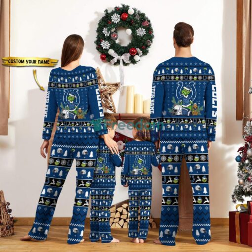 Indianapolis Colts Pajamas Sport Team Pajama Set Christmas Gift For Family Custom Name Unique Gift Product Photo 2