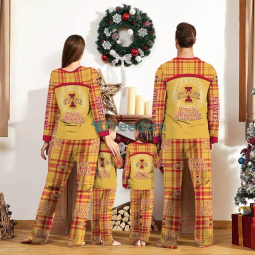 Iowa State Cyclones Pajamas Set Gift For Family Custom Name Football Team Christmas Holiday Gift Product Photo 2