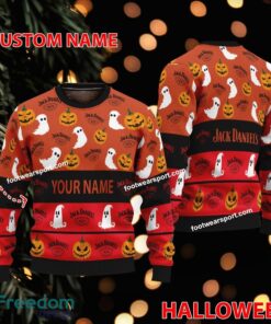 Jack Daniel Whiskey Custom Name Halloween Ugly Xmas Sweater AOP Gift For Men And Women
