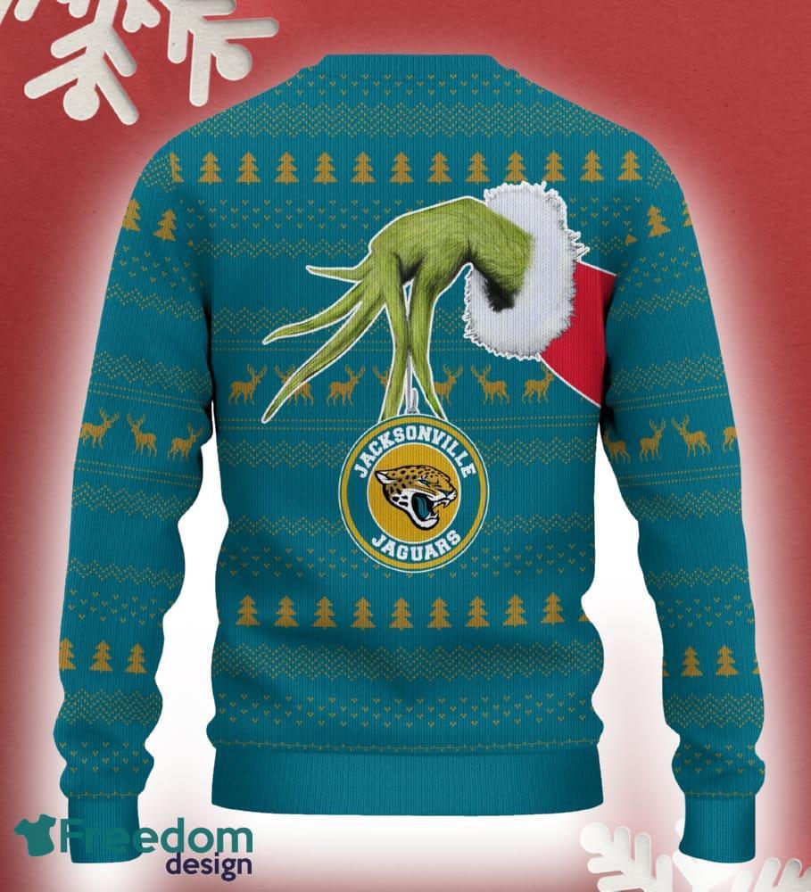 Jacksonville Jaguars Grinch Driving Funny 3D Ugly Christmas Sweater For Men Women image Jacksonville Jaguars Grinch Driving Funny 3D Ugly Christmas Sweater For Men Women - Jacksonville Jaguars Christmas Sweater Grinch Driving Photo 3