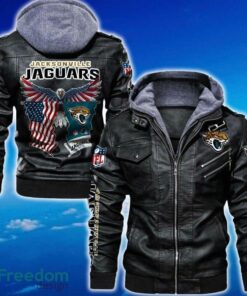 Jacksonville Jaguars NFL Eagle 2D Leather Jacket Black And Brown Color