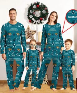 Jacksonville Jaguars Sport Team Logo Pajamas Set Family Christmas Gift Custom Name Special Gift