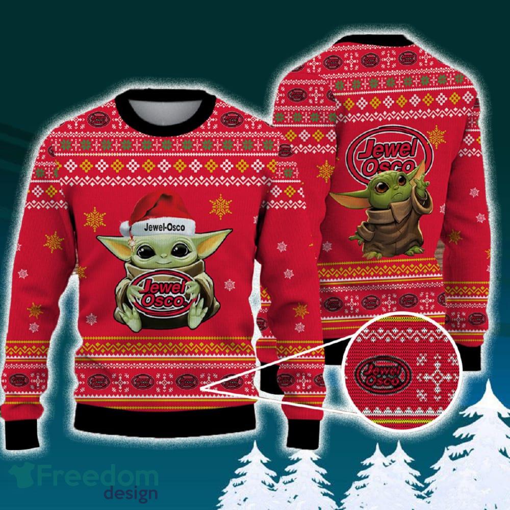 Jewel Osco Baby Yoda Santa Hat Funny Brands Logo 3D Sweater For Men Women Fans Gift Christmas image Jewel-Osco Baby Yoda Santa Hat Funny Brands Logo 3D Sweater For Men Women Fans Gift Christmas - Jewel-Osco Baby Yoda Santa Hat Funny Brands Logo 3D Sweater For Men Women Fans Gift Christmas
