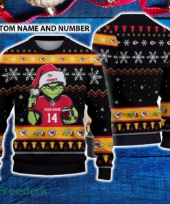 Kansas City Chiefs 3D Ugly Christmas Sweater Grinch Funny Custom Number And Name