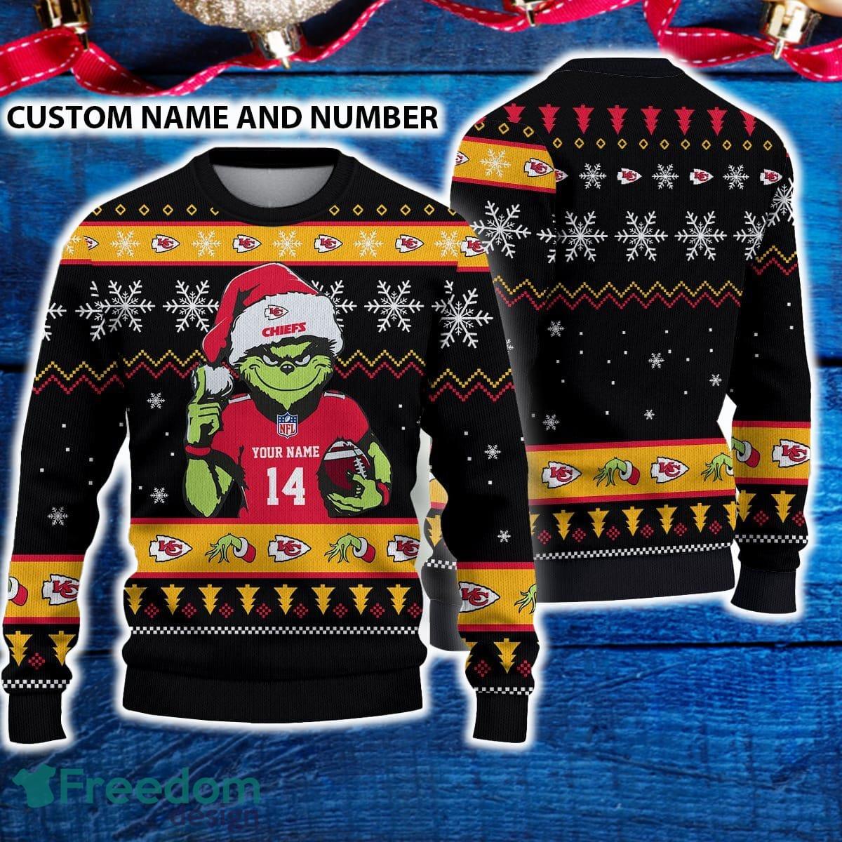 Kansas City Chiefs 3D Ugly Christmas Sweater Grinch Funny Custom Number And Name image Kansas City Chiefs 3D Ugly Christmas Sweater Grinch Funny Custom Number And Name - Kansas City Chiefs 3D Ugly Christmas Sweater Grinch Funny Custom Number And Name
