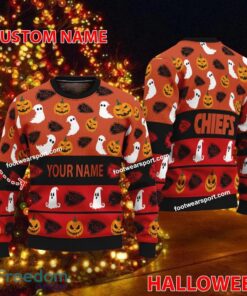 Kansas City Chiefs Custom Name Halloween Knitted Christmas Sweater Gift For Men And Women