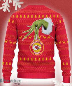 Kansas City Chiefs Grinch Driving Funny 3D Ugly Christmas Sweater For Men Women - Kansas City Chiefs Christmas Sweater Grinch Driving Photo 3