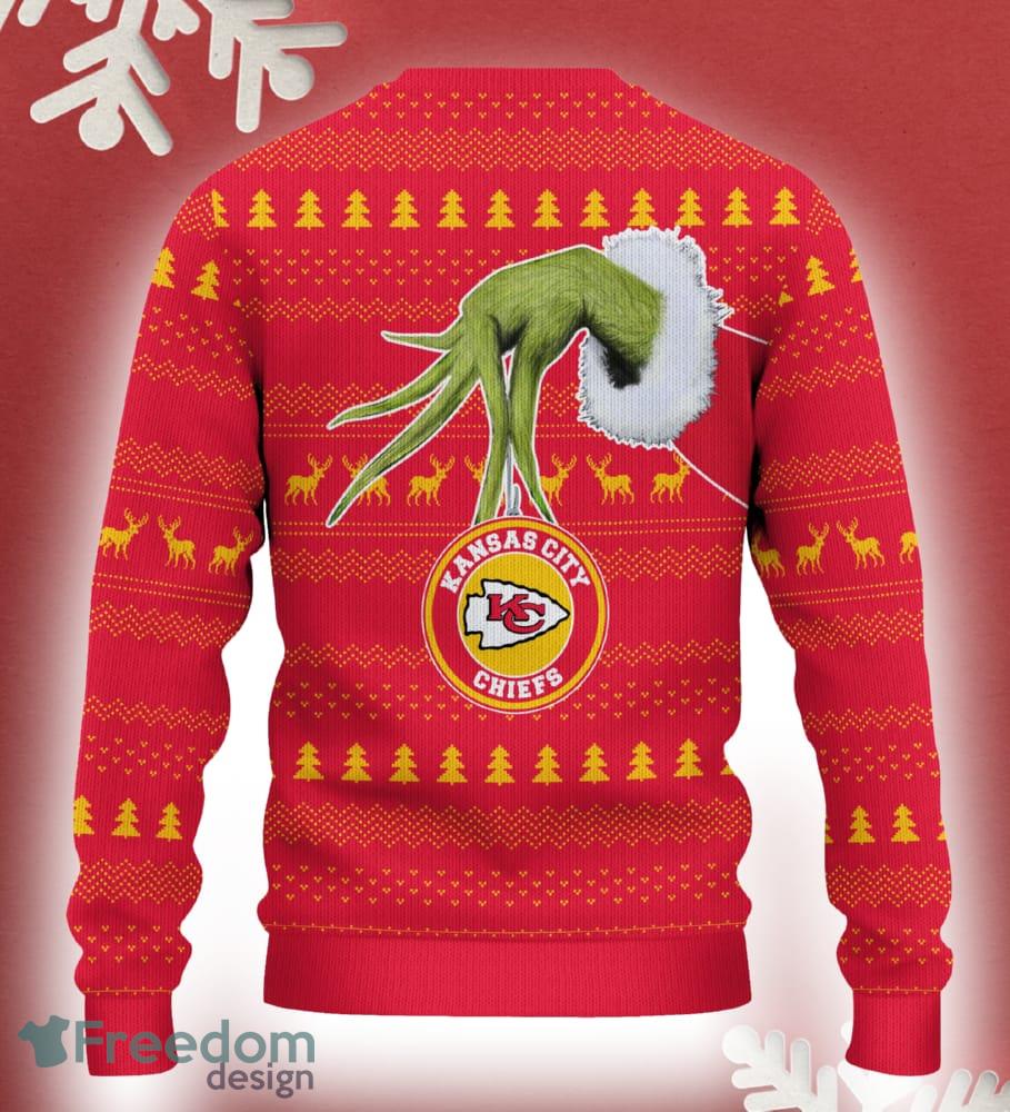 Kansas City Chiefs Grinch Driving Funny 3D Ugly Christmas Sweater For Men Women image Kansas City Chiefs Grinch Driving Funny 3D Ugly Christmas Sweater For Men Women - Kansas City Chiefs Christmas Sweater Grinch Driving Photo 3