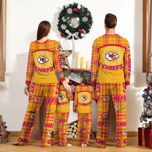 Kansas City Chiefs Pajamas Set Gift For Family Custom Name Football Team Christmas Holiday Gift Product Photo 2