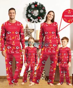 Kansas City Chiefs Sport Team Logo Pajamas Set Family Christmas Gift Custom Name Special Gift