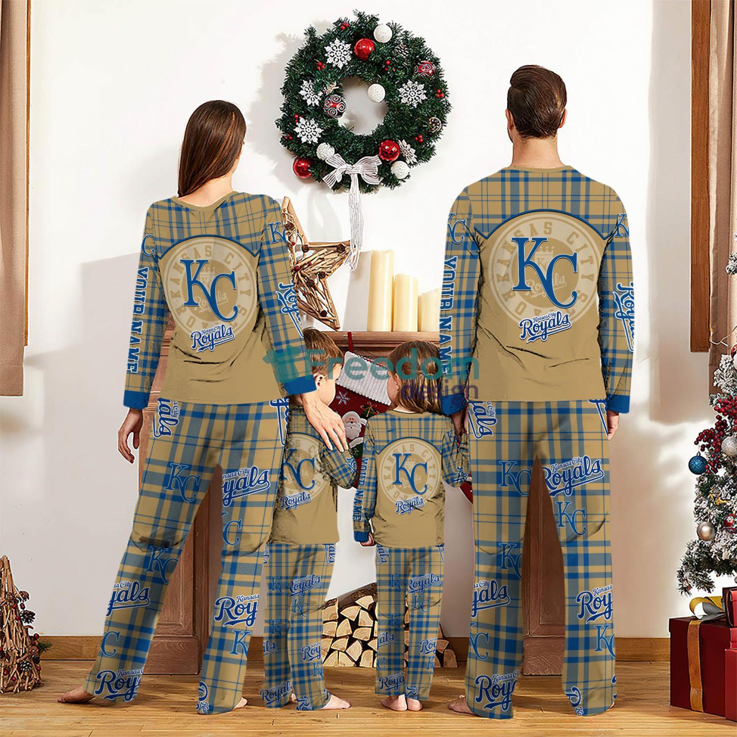 Kansas City Royals Custom Name Pajamas Set For Family Sport Team Pajamas Christmas Gift image Kansas City Royals Custom Name Pajamas Set For Family Sport Team Pajamas Christmas Gift Product Photo 2