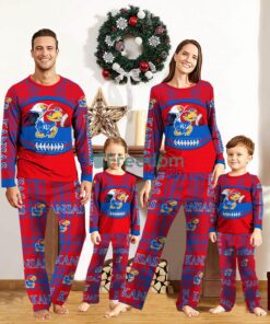 Kansas Jayhawks Custom Name Pajamas Set For Family Sport Team Pajamas Christmas Gift