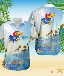 Kansas Jayhawks NCAA Tropical Beach Blue Hawaiian Shirt