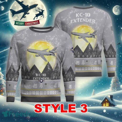 KC-10 Extender KC10 Aircraft Moonlight Multi Color Ugly Christmas 3D Sweater Gift For Adult - KC-10 Extender KC10 Aircraft Moonlight Ugly Christmas Sweater_21