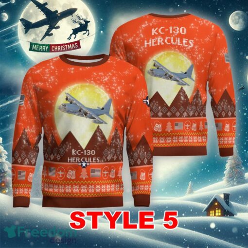 KC-130 Hercules KC130 Aircraft Moonlight Multi Color Knitted Christmas Sweater Gift For Men And Women - KC-130 Hercules KC130 Aircraft Moonlight Ugly Christmas Sweater_41