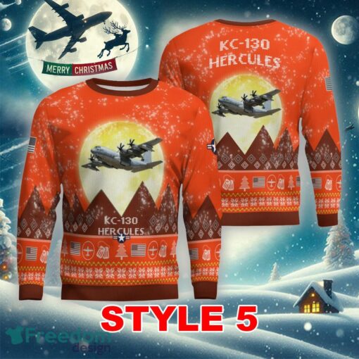 KC-130J Hercules KC130J USMC Aircraft Moonlight Multi Color Ugly Xmas Sweater Gift Holidays - KC-130J Hercules KC130J USMC Aircraft Moonlight Ugly Christmas Sweater_25