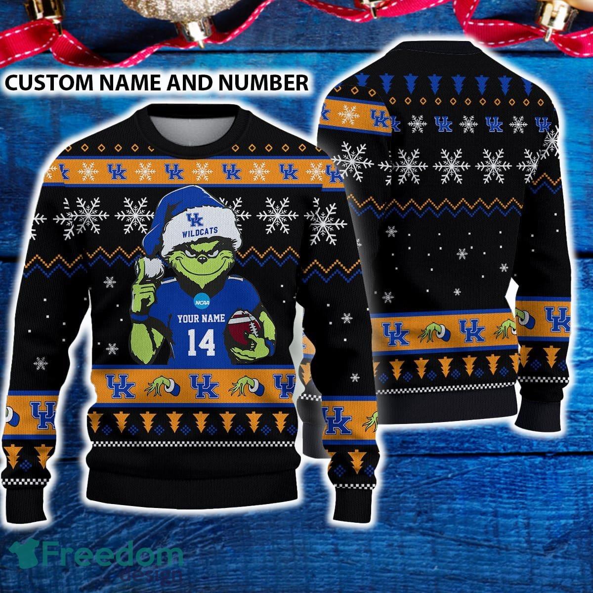 Kentucky Wildcats 3D Ugly Christmas Sweater Grinch Funny Custom Number And Name image Kentucky Wildcats 3D Ugly Christmas Sweater Grinch Funny Custom Number And Name - Kentucky Wildcats 3D Ugly Christmas Sweater Grinch Funny Custom Number And Name