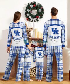 Kentucky Wildcats Pajamas Set Gift For Family Custom Name Football Team Christmas Holiday Gift Product Photo 2