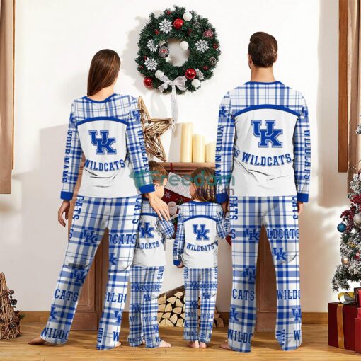 Kentucky Wildcats Pajamas Set Gift For Family Custom Name Football Team Christmas Holiday Gift Product Photo 2