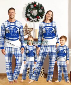 Kentucky Wildcats Pajamas Set Gift For Family Custom Name Football Team Christmas Holiday Gift Product Photo 1