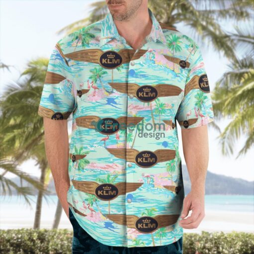 KLM Royal Dutch Airlines Pilot Wing Hawaiian Shirt Product Photo 4