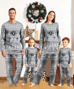 Las Vegas Raiders Custom Name Christmas Reindeer Pajamas Set Christmas Gifts For Family Pajamas Gift