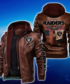 Las Vegas Raiders NFL Eagle 2D Leather Jacket Black And Brown Color - Las Vegas Raiders NFL Eagle Leather Jacket_2
