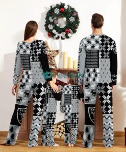Las Vegas Raiders Pajamas Set Christmas snowflake pattern Cute Pajamas For Family Christmas Gift Ideas Custom Name Product Photo 2