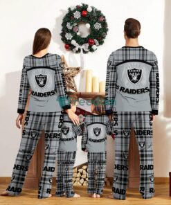 Las Vegas Raiders Pajamas Set Gift For Family Custom Name Football Team Christmas Holiday Gift Product Photo 2