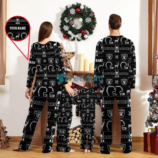 Las Vegas Raiders Sport Team Logo Pajamas Set Family Christmas Gift Custom Name Special Gift Product Photo 2