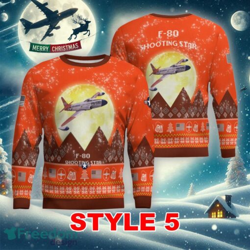 Lockheed P-80 Shooting Star P80 F80 Aircraft Moonlight Multi Color Ugly Christmas 3D Sweater Gift For Men And Women - Lockheed P-80 Shooting Star P80 F80 Aircraft Moonlight Ugly Christmas Sweater_41