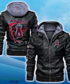 Los Angeles Angels Leather Jacket Black And Brown Color For Men And Women Gift Fans All OVer Print Gift Fans