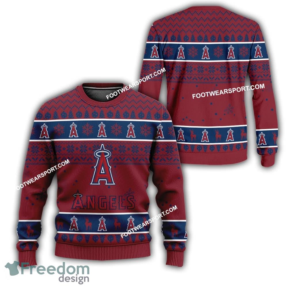 Los Angeles Angels Logo Pattern Ugly Christmas Sweater AOP Gift For Adult image Los Angeles Angels Logo Pattern Ugly Christmas Sweater AOP Gift For Adult - Los Angeles Angels Logo Pattern Ugly Christmas Sweater AOP Gift For Adult