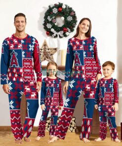 Los Angeles Angels Pajamas Set Custom Name Gift For Christmas Family Pajamas Set