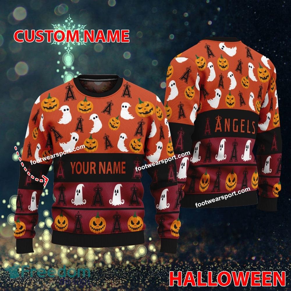 Los Angeles Angels Personalized Halloween Ugly Xmas Sweater AOP For Fans image Los Angeles Angels Personalized Halloween Ugly Xmas Sweater AOP For Fans - Los Angeles Angels Personalized Halloween Ugly Xmas Sweater AOP For Fans