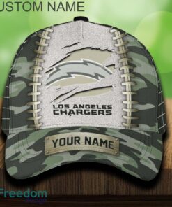 Los Angeles Chargers 3D Hat And Cap Beach Design Camo Green For Fans Gift Custom Name