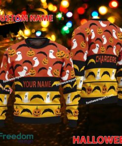 Los Angeles Chargers Personalized Halloween Knitted Christmas Sweater For Fans