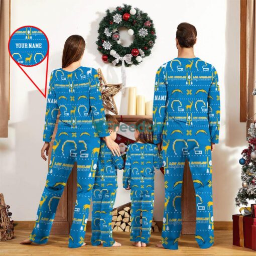 Los Angeles Chargers Sport Team Logo Pajamas Set Family Christmas Gift Custom Name Special Gift Product Photo 2