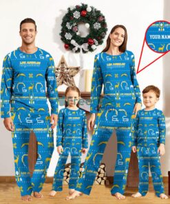 Los Angeles Chargers Sport Team Logo Pajamas Set Family Christmas Gift Custom Name Special Gift Product Photo 1