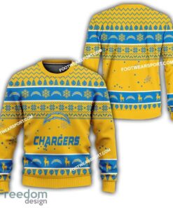 Los Angeles Chargers Xmas Pattern Knitted Christmas 3D Sweater For Fans