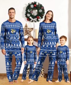 Los Angeles Rams Custom Name Christmas Reindeer Pajamas Set Christmas Gifts For Family Pajamas Gift Product Photo 1