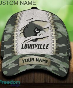 Louisville Cardinals 3D Hat And Cap Beach Design Camo Green For Fans Gift Custom Name Louisville Cardinals 3D Hat And Cap Beach Design Camo Green For Fans Gift Custom Name