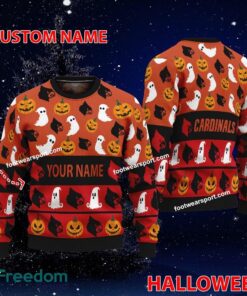 Louisville Cardinals Custom Name Halloween Ugly Xmas Sweater Gift For Men And Women