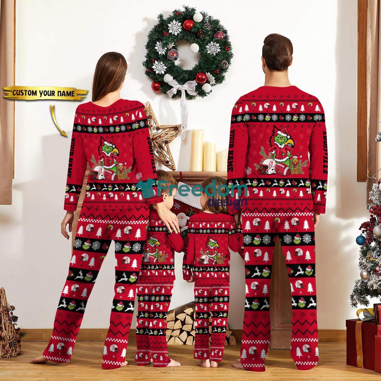 Louisville Cardinals Pajamas Sport Team Pajama Set Christmas Gift For Family Custom Name Unique Gift image Louisville Cardinals Pajamas Sport Team Pajama Set Christmas Gift For Family Custom Name Unique Gift Product Photo 2