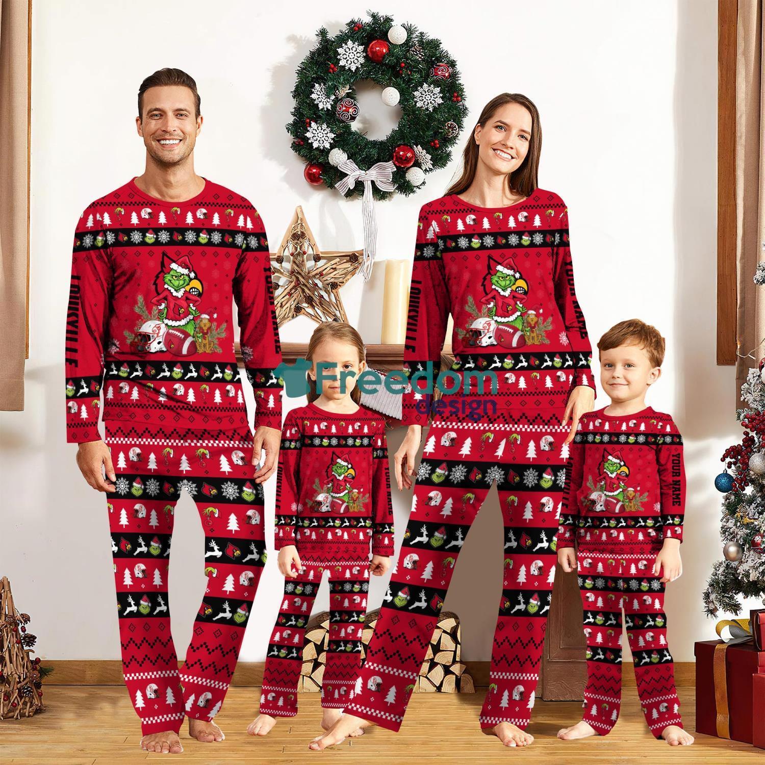 Louisville Cardinals Pajamas Sport Team Pajama Set Christmas Gift For Family Custom Name Unique Gift image Louisville Cardinals Pajamas Sport Team Pajama Set Christmas Gift For Family Custom Name Unique Gift Product Photo 1